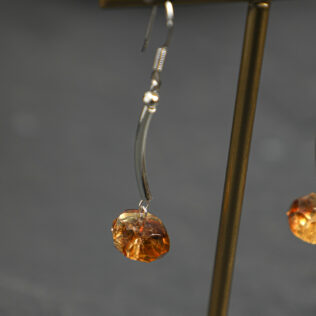 Brazilian Citrine Drop Earrings in Sterling Silver