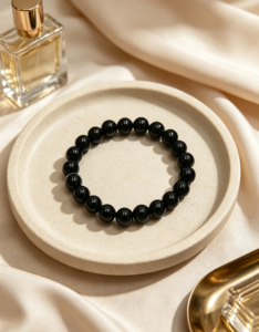 Natural Black Obsidian Bracelet - Image 2