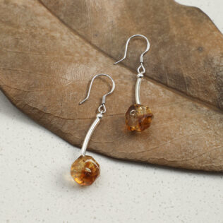 Brazilian Citrine Drop Earrings in Sterling Silver