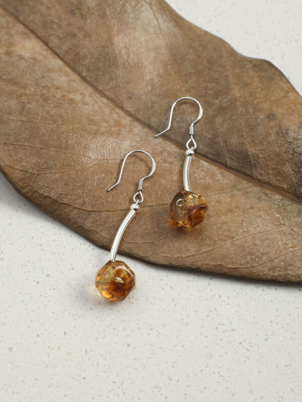 Brazilian Citrine Drop Earrings in Sterling Silver