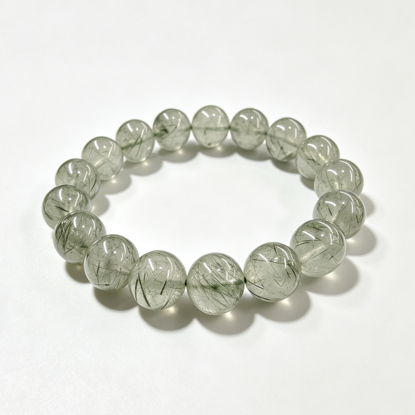 Natural Green Rutilated Quartz Bracelet1 Natural Green Rutilated Quartz Bracelet - Image 1
