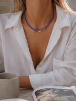 Natural Lapis Lazuli Beaded Necklace – Long Crystal Necklace for Wisdom & Protection - Image 3