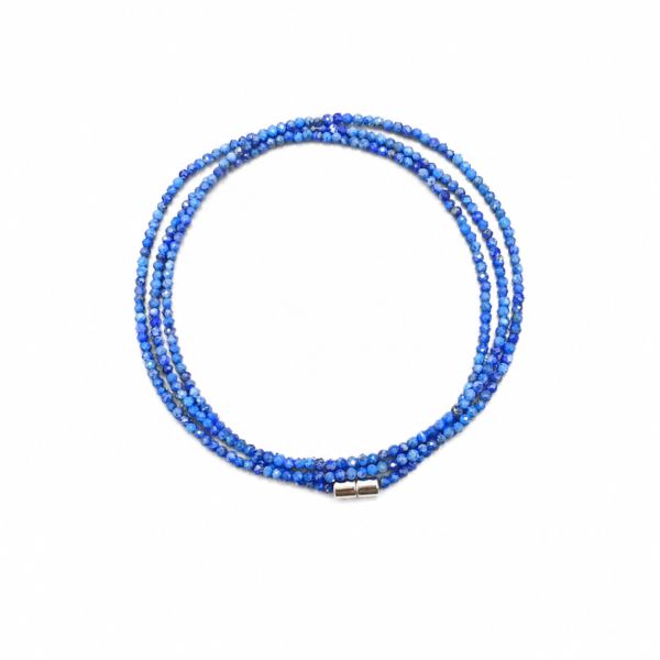 Natural Lapis Lazuli Beaded Necklace – Long Crystal Necklace for Wisdom & Protection